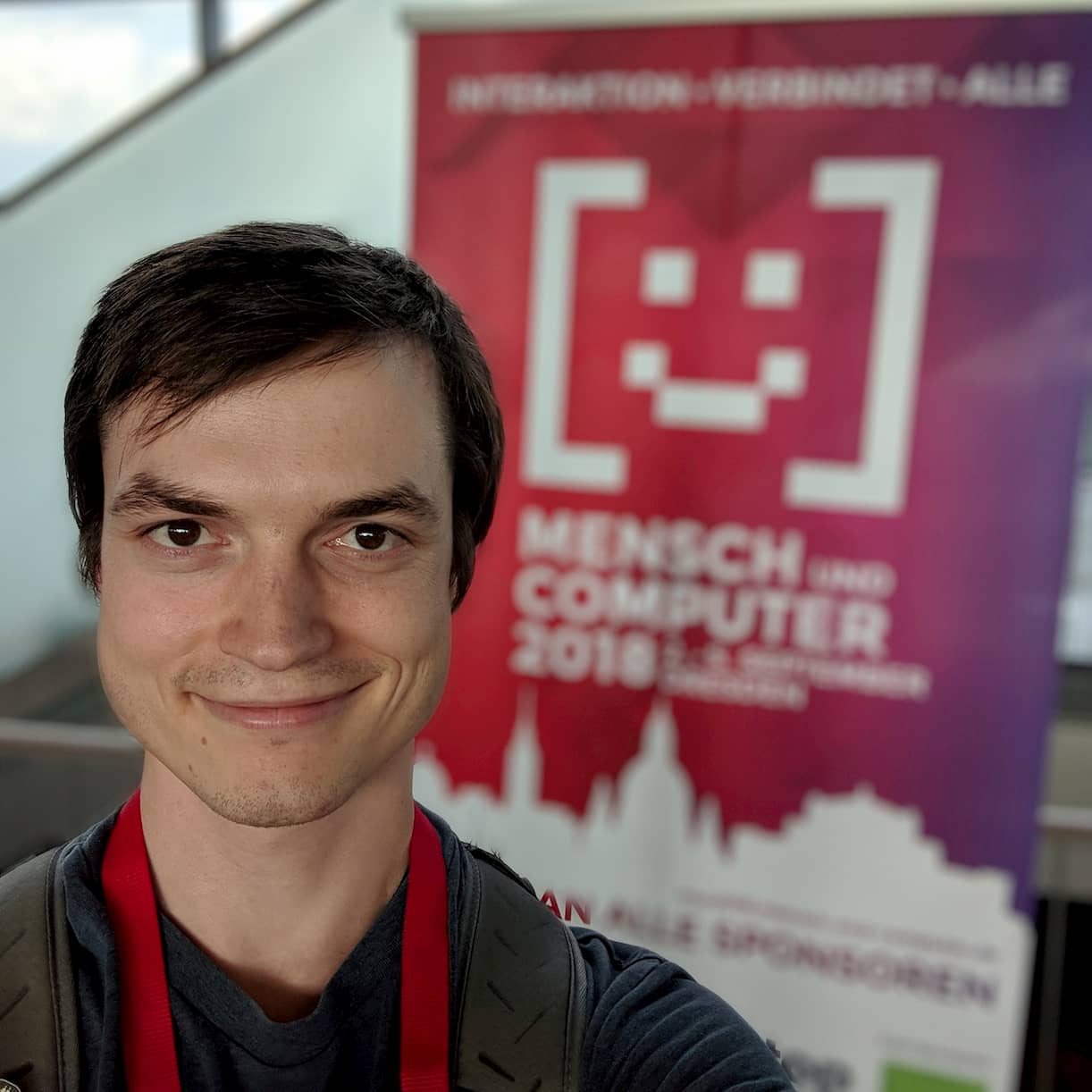 Portrait vor Mensch und Computer Plakat